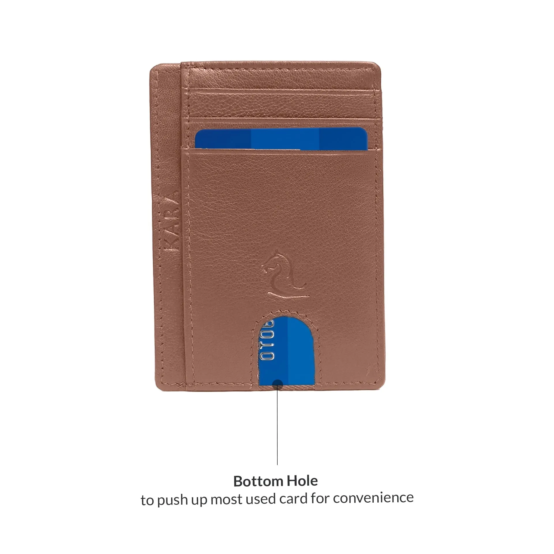 13098 Brown Leather Card Holder for Men and Women