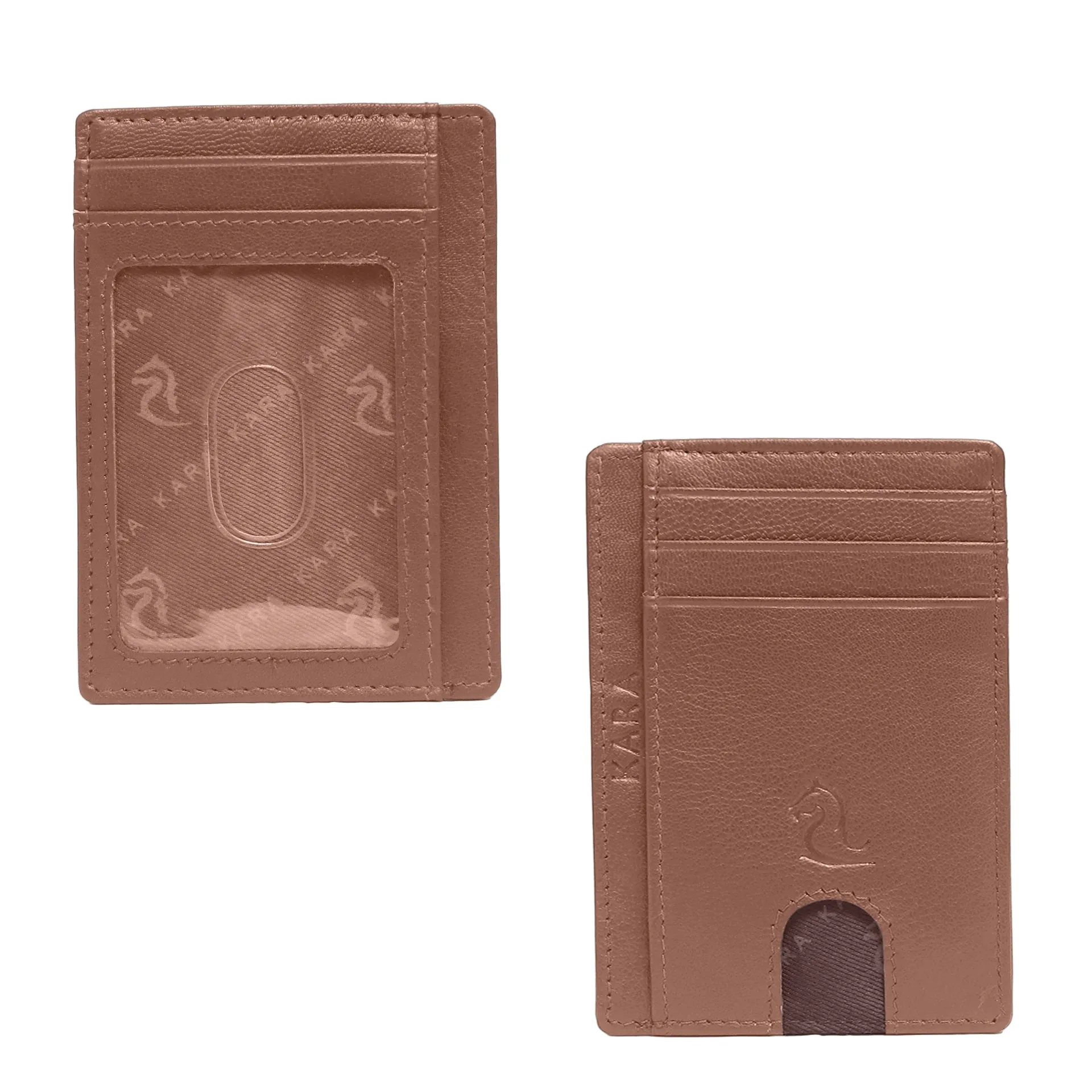 13098 Brown Leather Card Holder for Men and Women