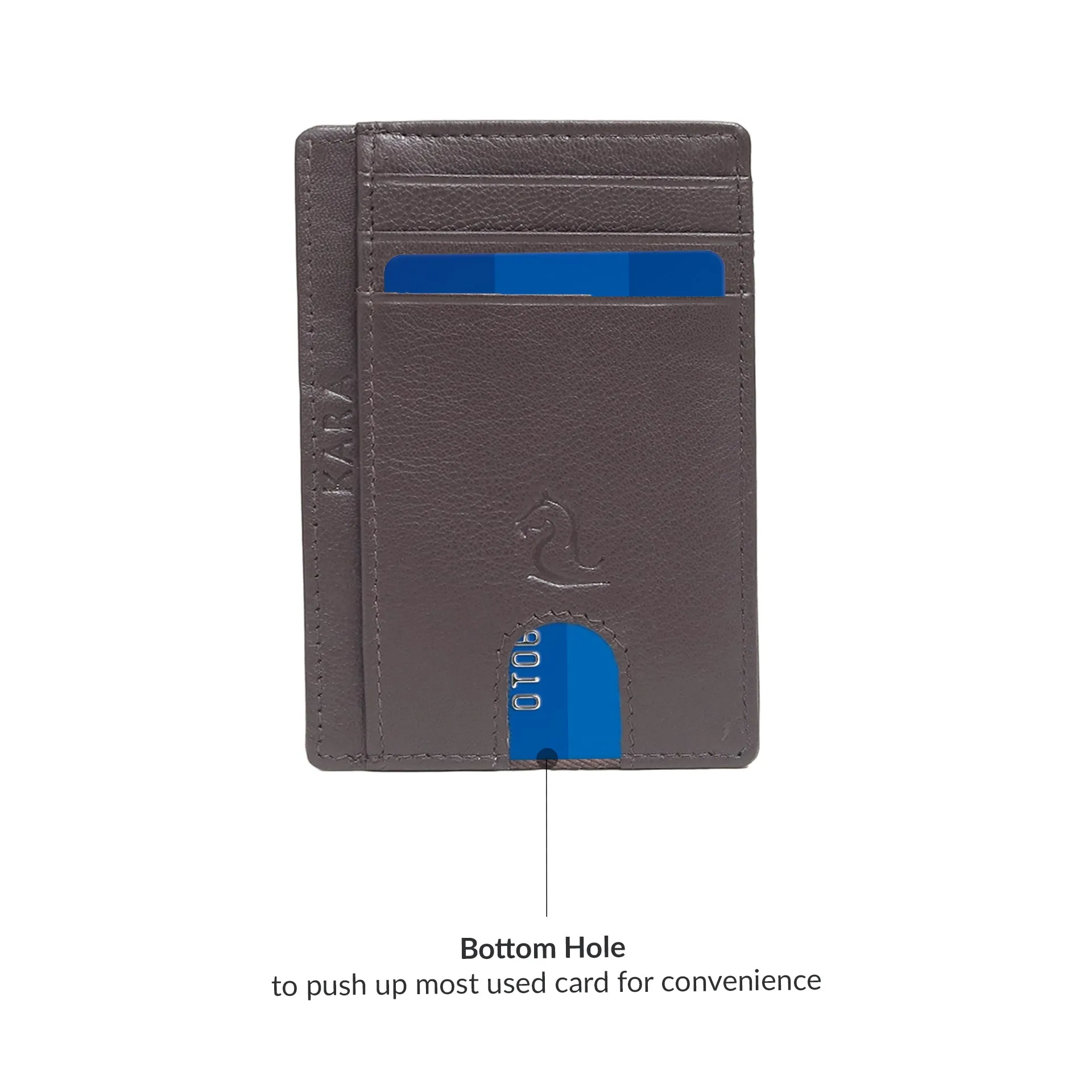 13098 Brown Leather Card Holder for Men and Women