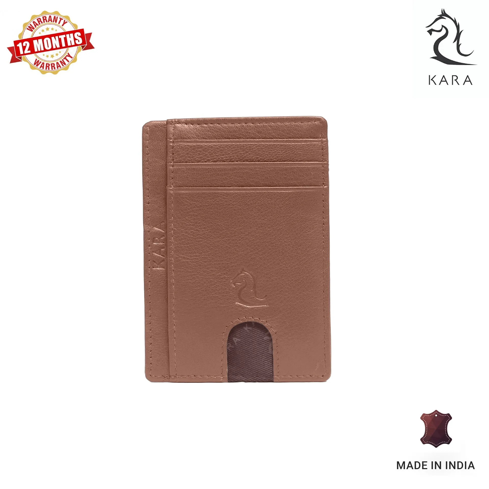 13098 Brown Leather Card Holder for Men and Women