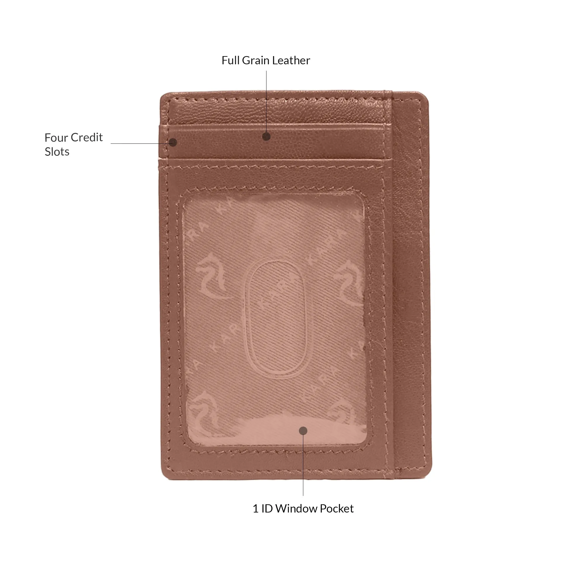 13098 Brown Leather Card Holder for Men and Women