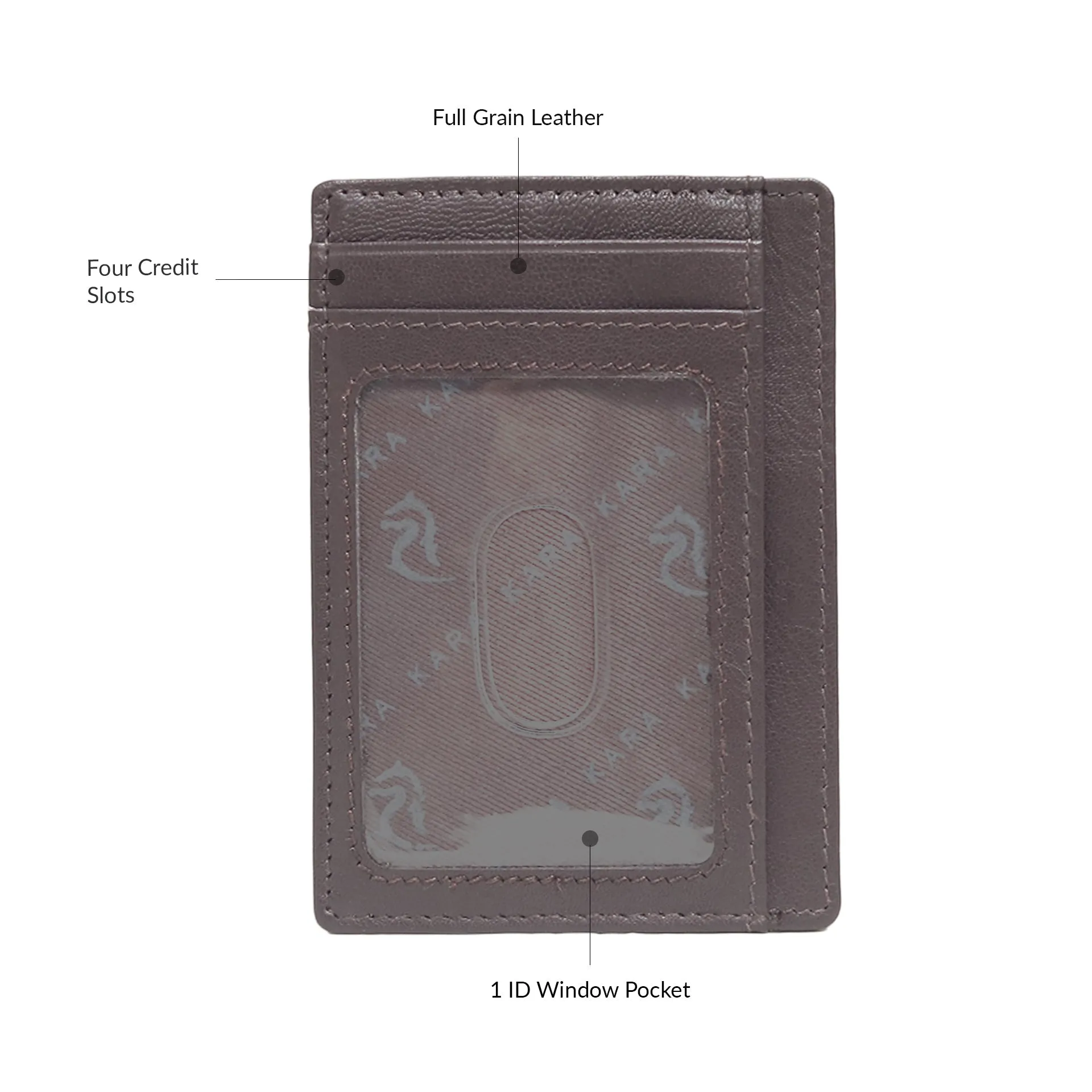 13098 Brown Leather Card Holder for Men and Women
