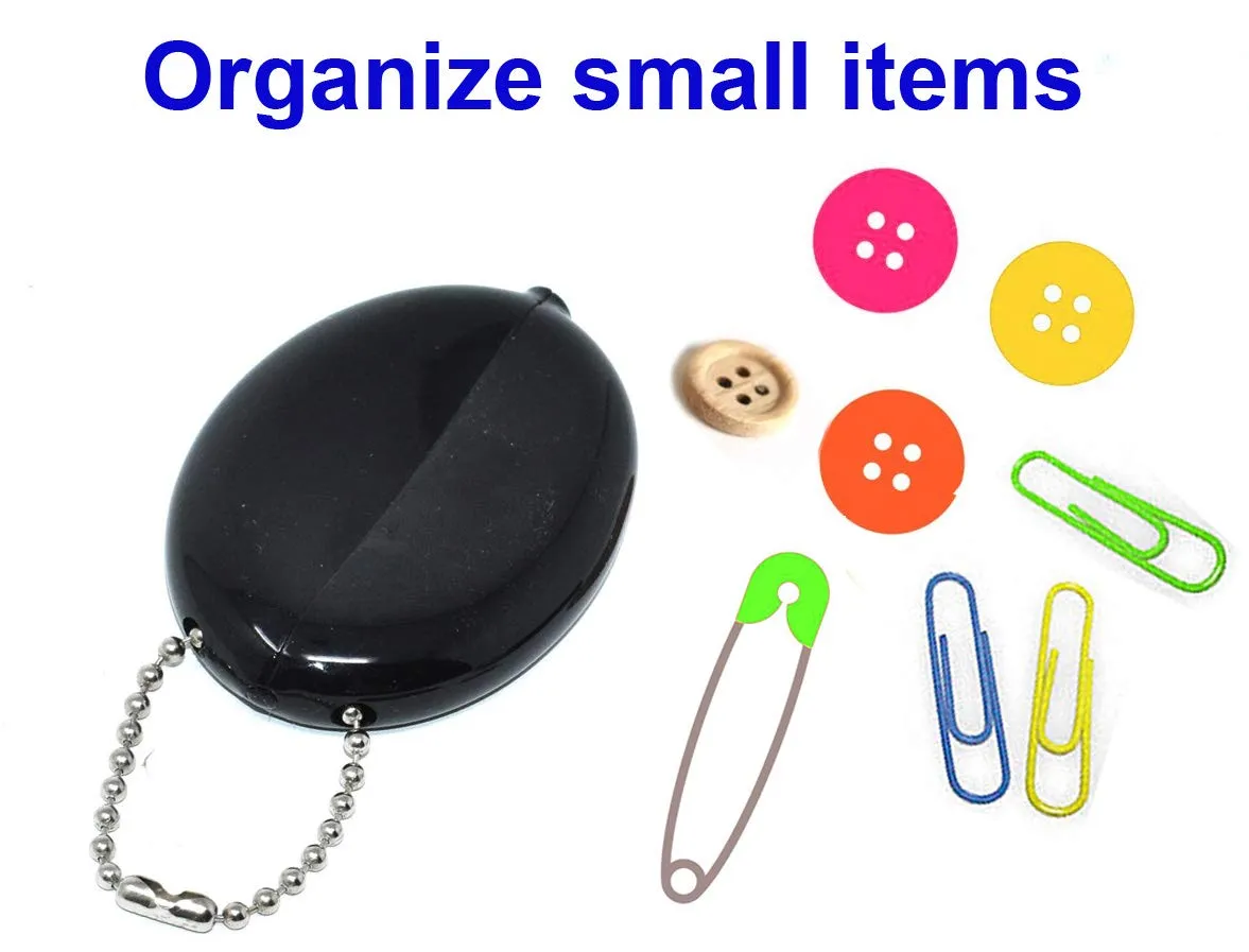 3 BLACK SQUEEZE COIN HOLDERS | Great for Travel Multi-purpose | Made in USA One Size
