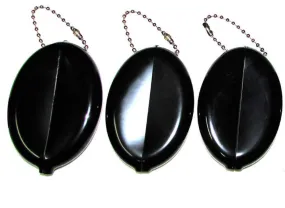 3 BLACK SQUEEZE COIN HOLDERS | Great for Travel Multi-purpose | Made in USA One Size