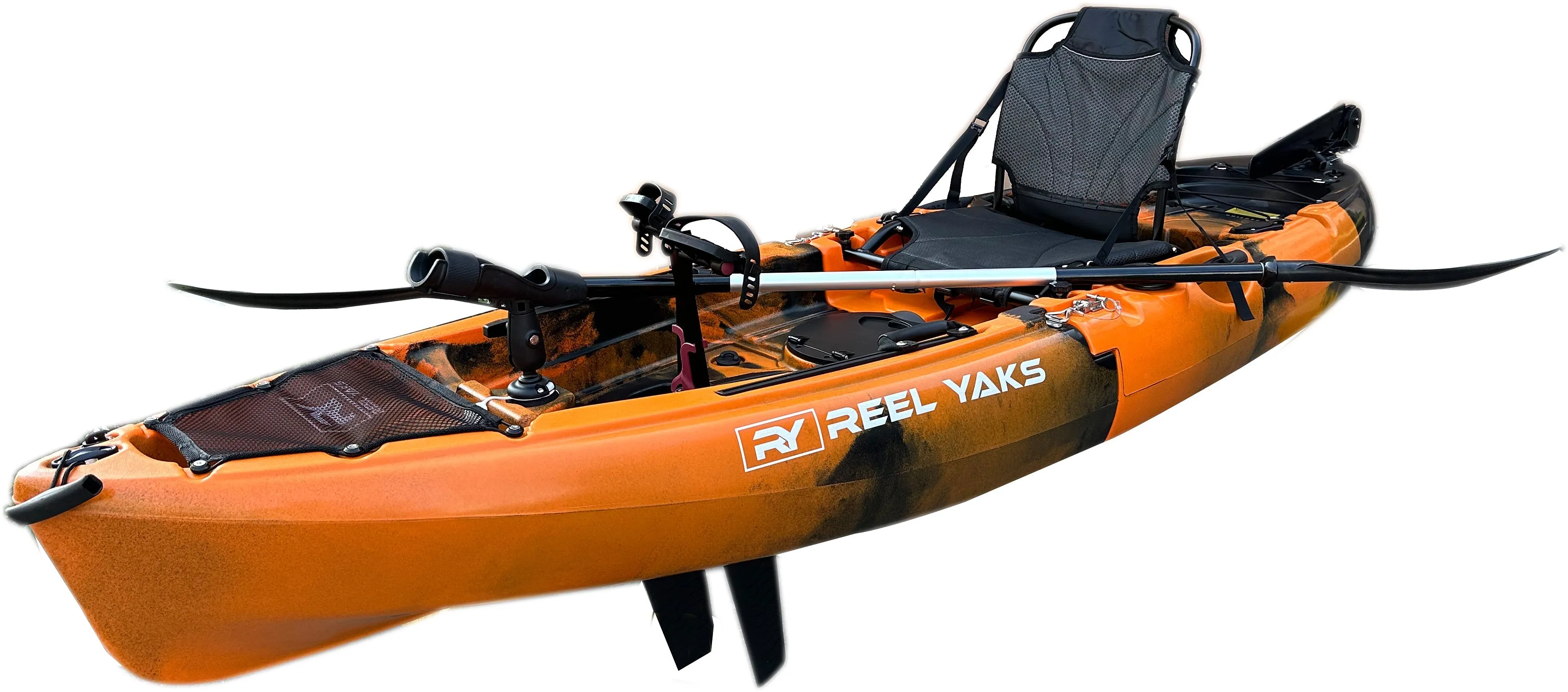 9.5ft Modular Raptor Pedal Fishing Kayak | Fin Drive | Super Lightweight, 400lbs Capacity | Easy to Store - Easy to Carry |No roof Racks - No Wall Racks | Adults Youths Kids