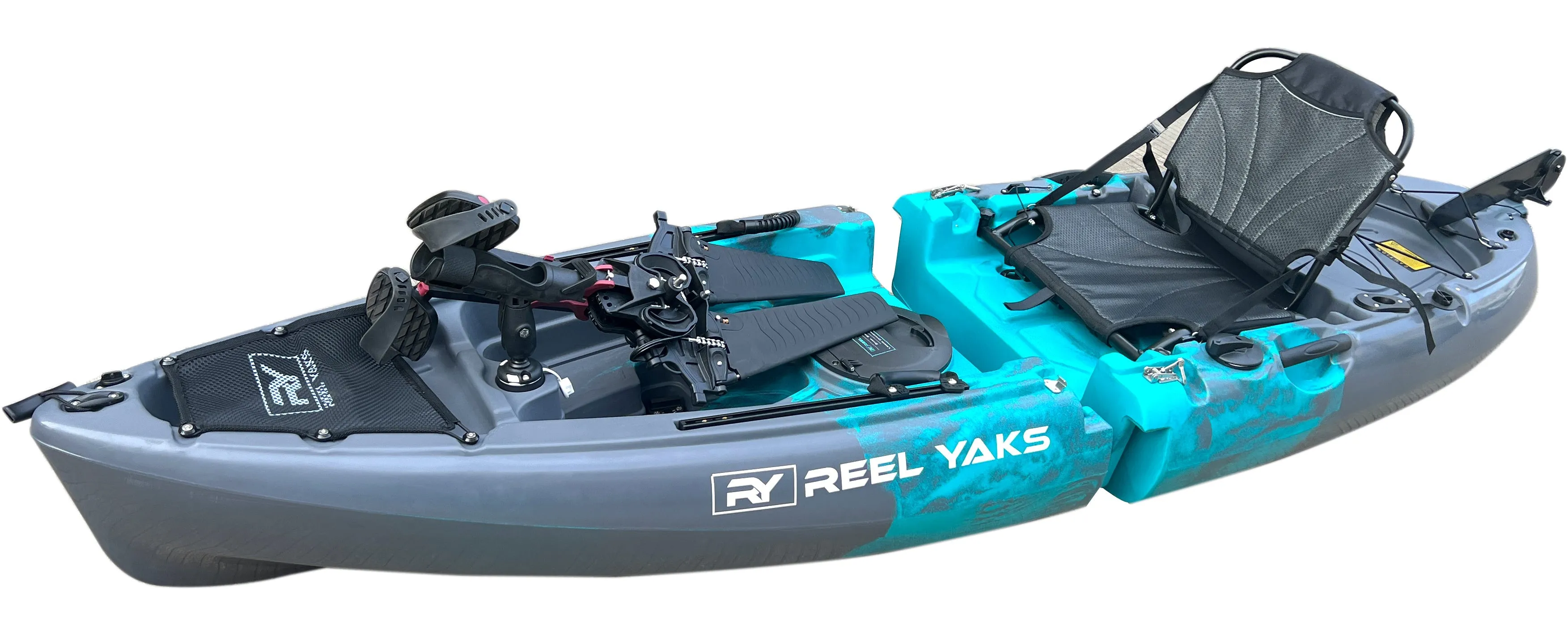 9.5ft Modular Raptor Pedal Fishing Kayak | Fin Drive | Super Lightweight, 400lbs Capacity | Easy to Store - Easy to Carry |No roof Racks - No Wall Racks | Adults Youths Kids