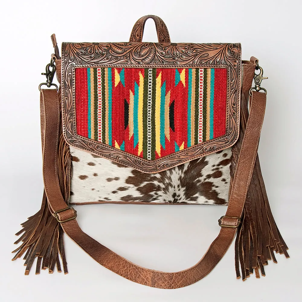ADBG852A American Darling Hand Tooled Saddle Blanket Hair On Genuine Leather Women Bag Western Handbag Purse