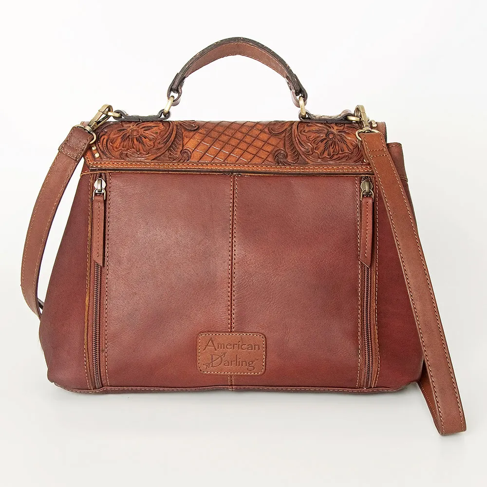 American Darling ADBGI185 Crossbody Hand Tooled Hair-On Genuine Leather Women Bag Western Handbag Purse