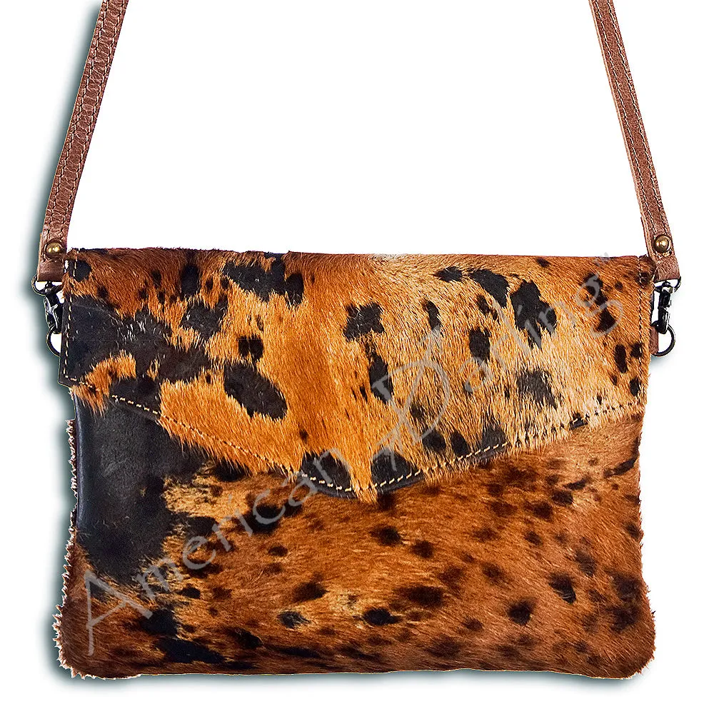 American Darling ADBGS178BRAC1 Envelope Hair On Genuine Leather Women Bag Western Handbag Purse