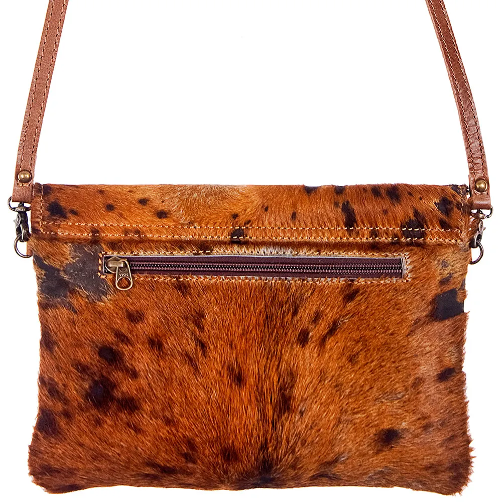 American Darling ADBGS178BRAC1 Envelope Hair On Genuine Leather Women Bag Western Handbag Purse