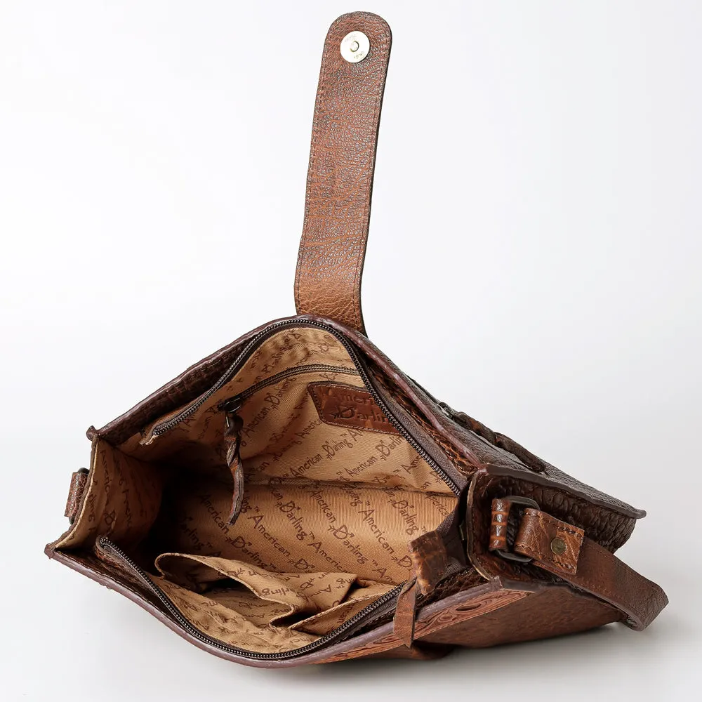 American Darling ADBGZ426C Cross Body Hand Tooled Genuine Leather women bag western handbag purse