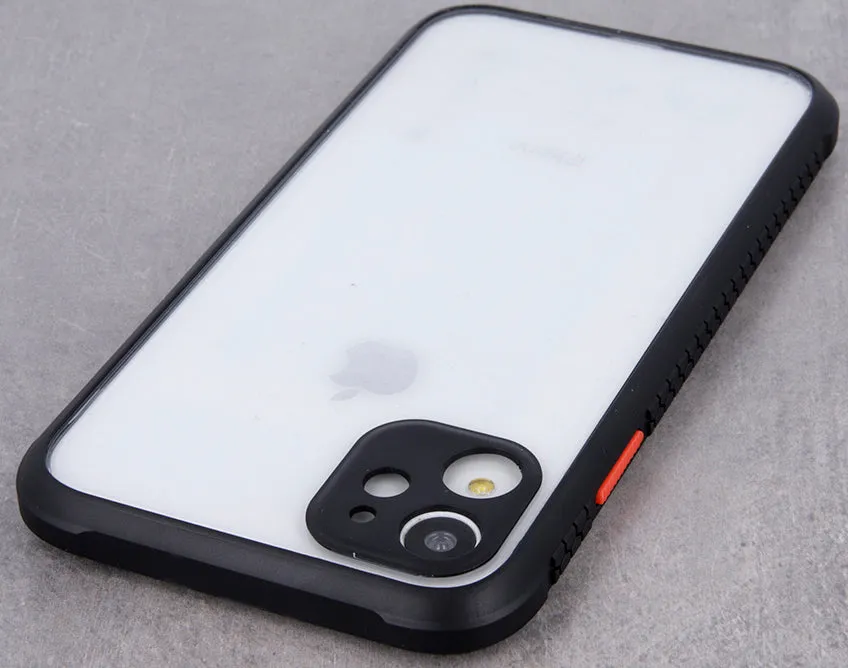 Apple iPhone 7 Hard Shell Coloured Buttons Cover - Black