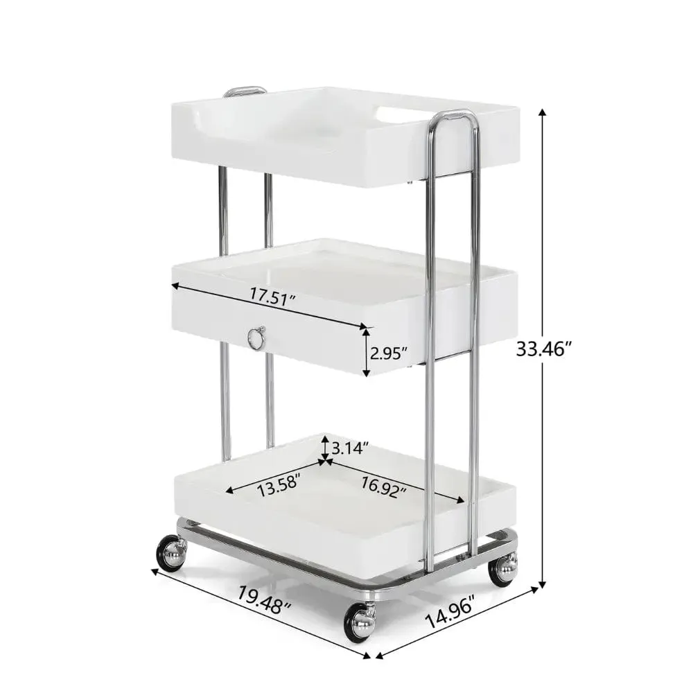 Beauty Salon Trolley OY005 White With one drawer