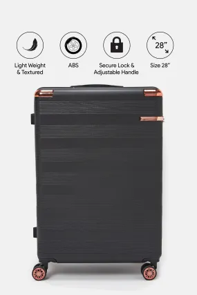 Black Textured Abs Trolley Luggage (28Inch)