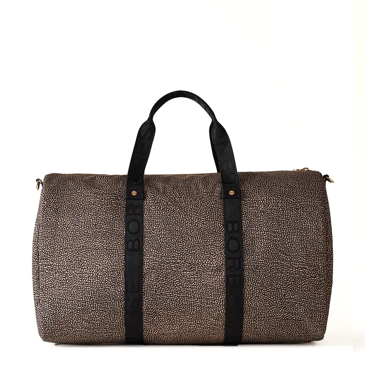 Borbonese - Duffle Bag made of Recycled Nylon in OP Natural Black - 934132I15 - OP/NATURALE/NERO