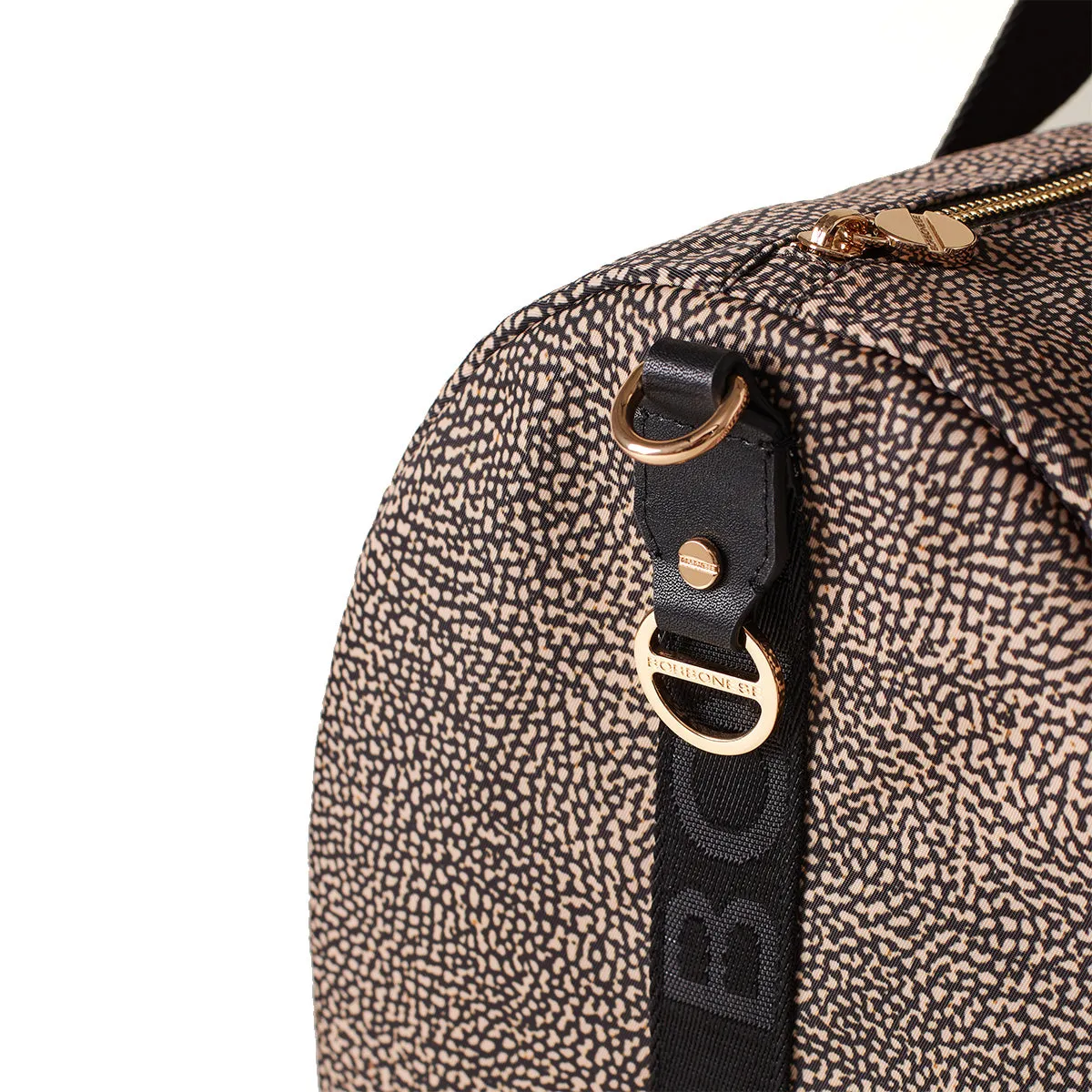 Borbonese - Duffle Bag made of Recycled Nylon in OP Natural Black - 934132I15 - OP/NATURALE/NERO