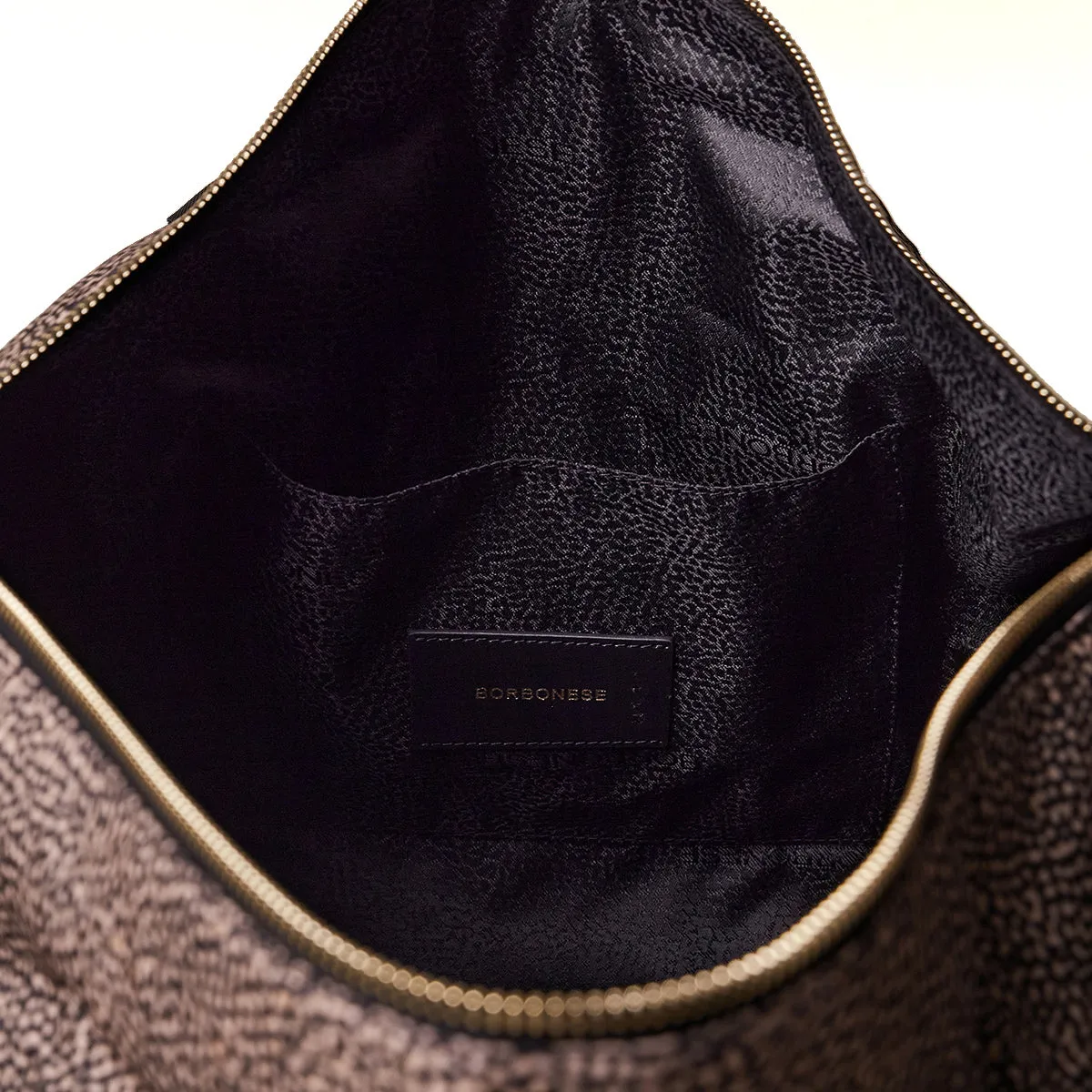 Borbonese - Duffle Bag made of Recycled Nylon in OP Natural Black - 934132I15 - OP/NATURALE/NERO