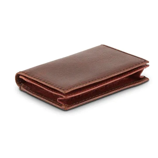 Cashmere Cowhide Leather RFID Gusseted Card Case