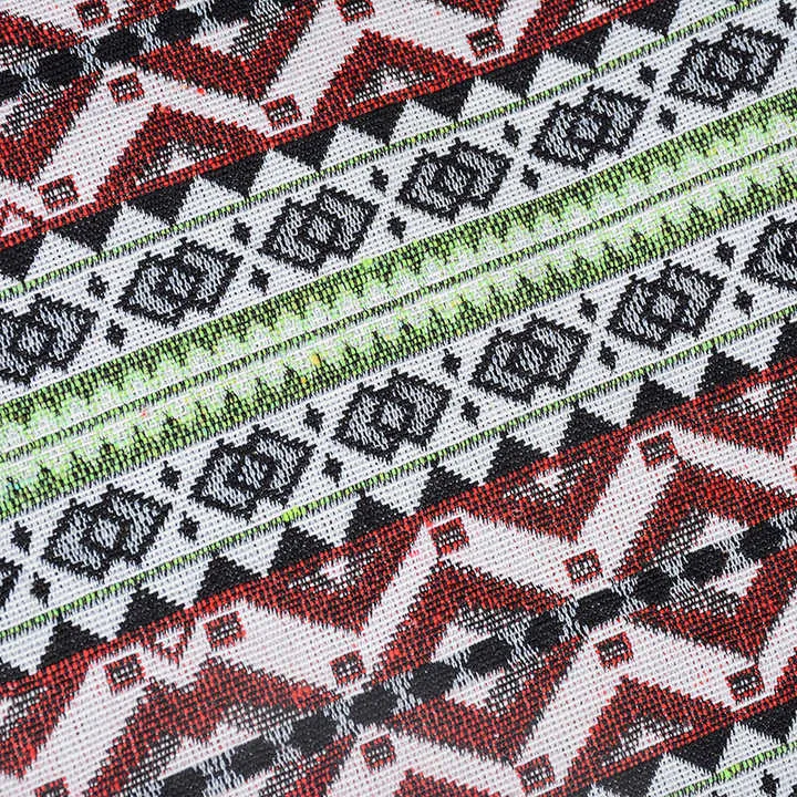 Diamond Pattern Bohemian Style Canvas Backpack - Vintage Tribal Pattern Travel Bag with Leather Straps