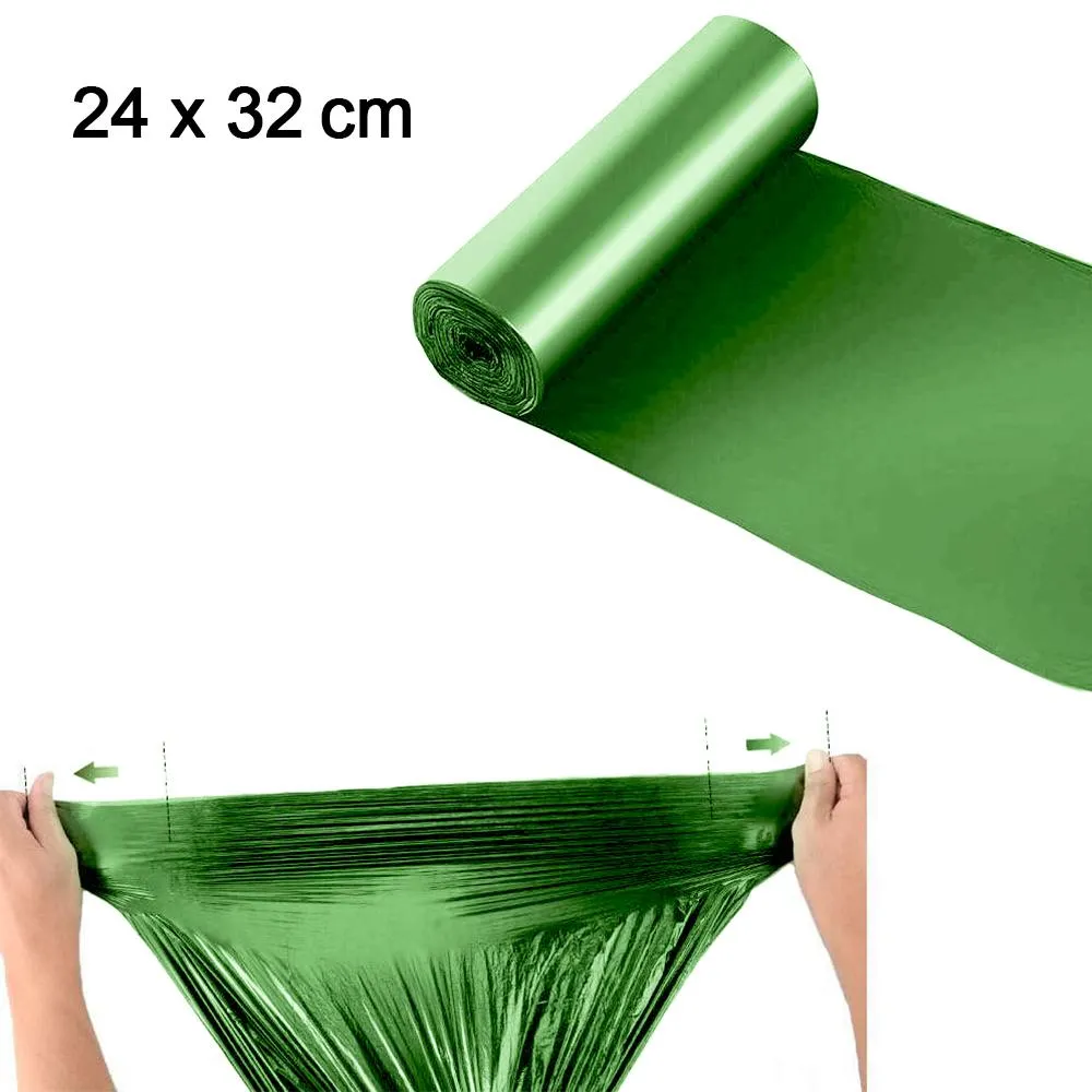 Eco-Friendly Biodegradable Trash Bags (24x32, Green)