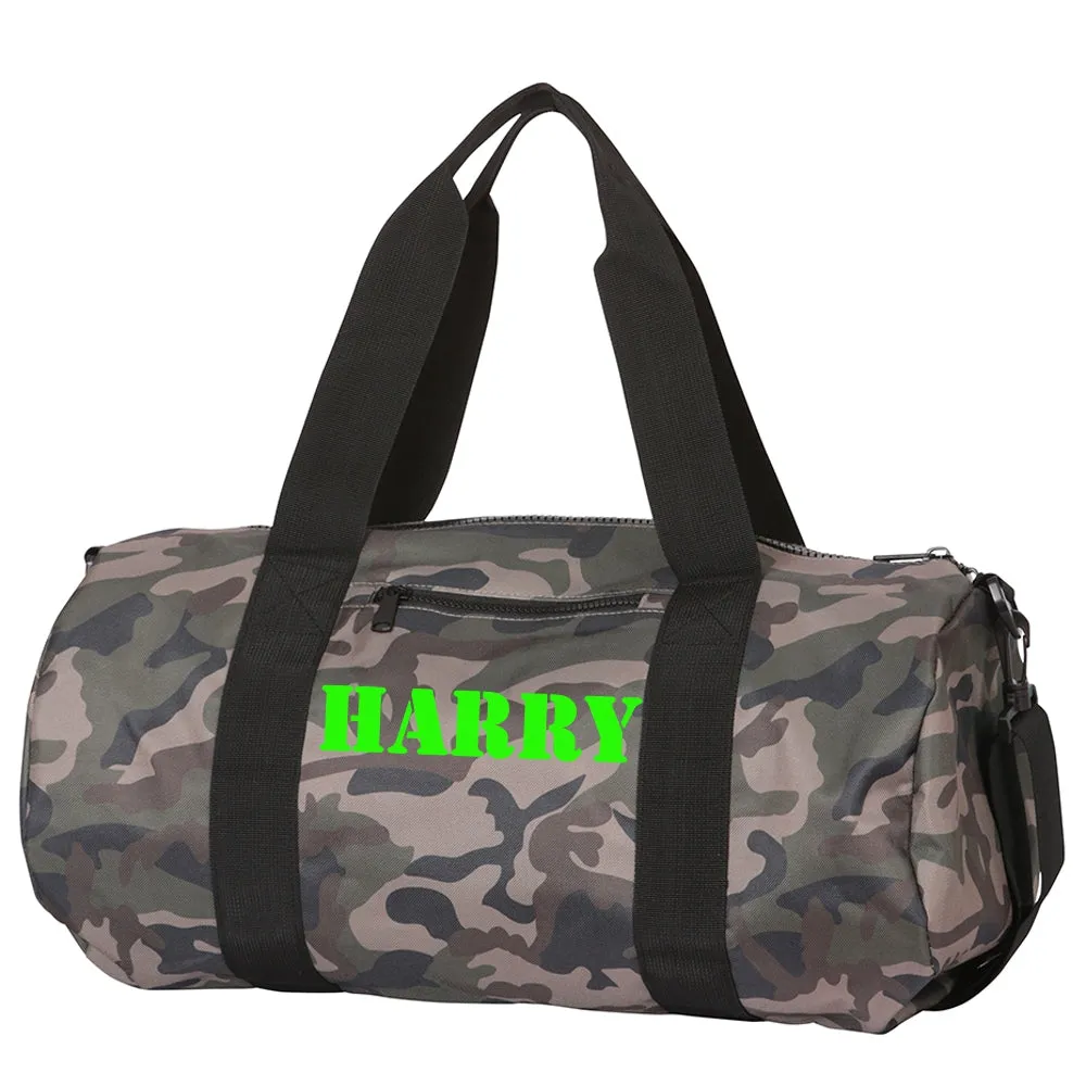 Embroidered Camo Duffle Bag
