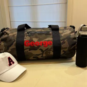 Embroidered Camo Duffle Bag