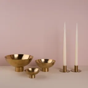 Essential Footed Bowl Decor Bundle - Brass