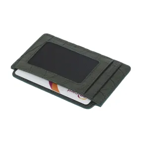 Flat Credit Card Case With ID Window - Green Croc