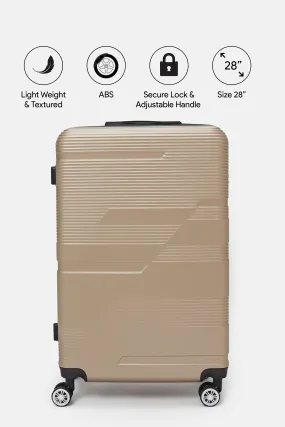 Gold Textured Abs Trolley Luggage (28 Inch)