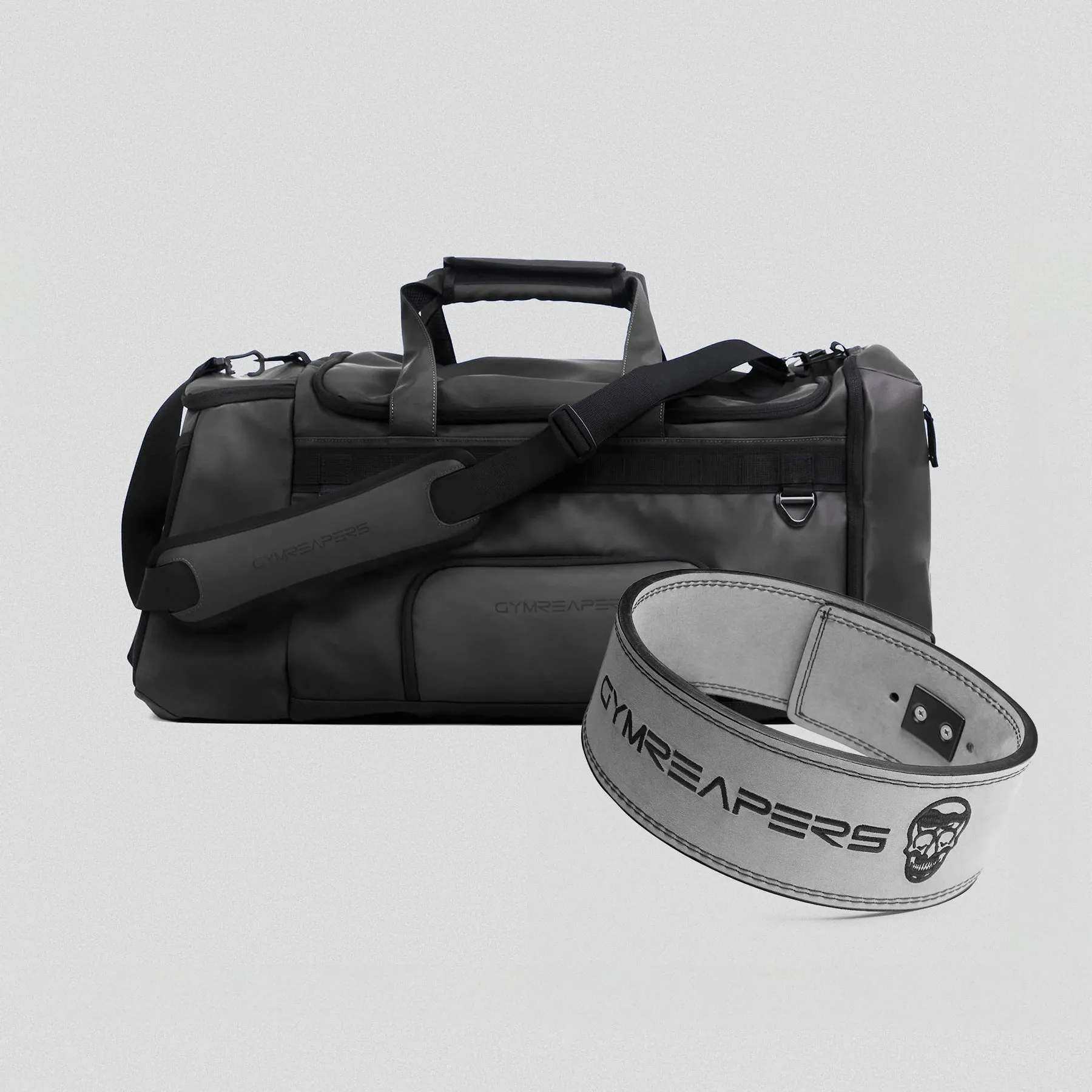 Gravestone Duffle & 10mm Lever Belt Combo - Gunmetal/Gray