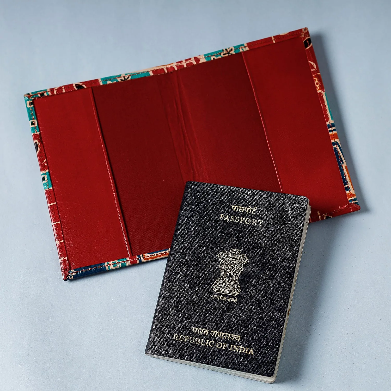 Handcrafted Embossed Leather Passport Cover