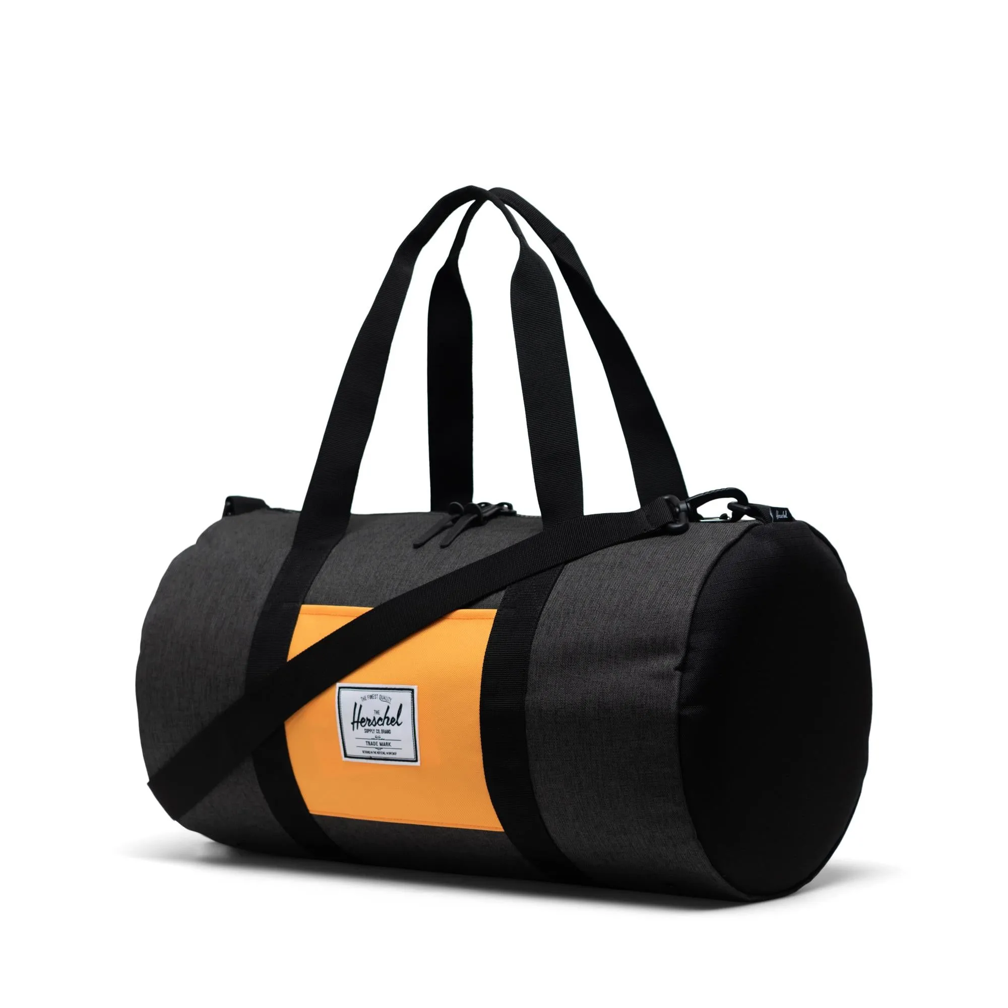 Herschel Sutton Mid-volume Duffle, black crosshatch/black/blazing orange