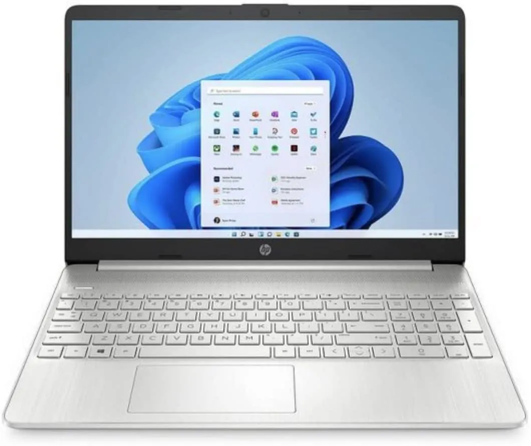 HP 15.6-inch FHD Non-Touch, 512GB SSD, 2.1GHz Ryzen 5 5500U 6 Core (8GB RAM, SD Card Reader, AMD Radeon Graphics, Windows 11 Home S) Silver, 15-ef2040tg