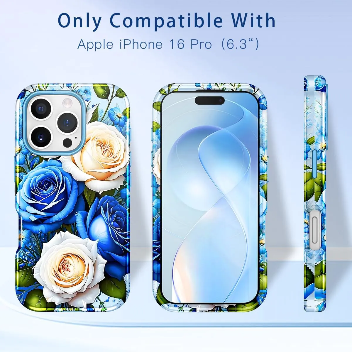 iPhone 16 Pro Case Heavy Duty Full Body Shockproof Protection 3 in 1 Hybrid Hard PC Soft Rubber Rugged Drop Protective Slim Women Phone Case