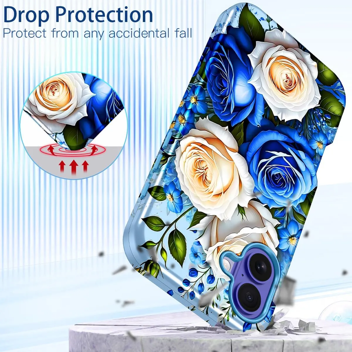 iPhone 16 Pro Case Heavy Duty Full Body Shockproof Protection 3 in 1 Hybrid Hard PC Soft Rubber Rugged Drop Protective Slim Women Phone Case