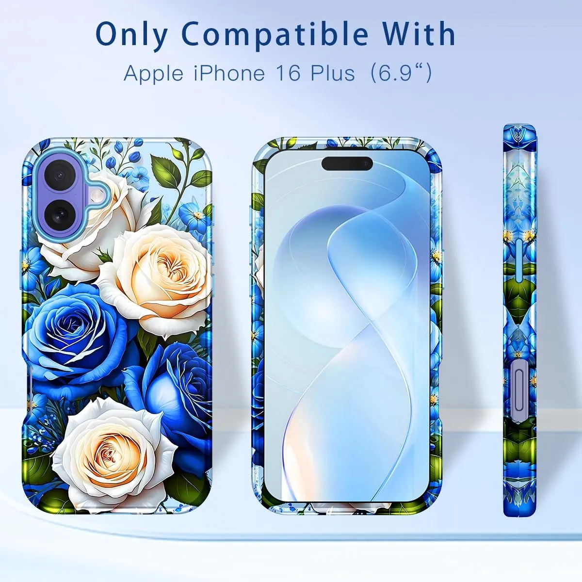 iPhone 16 Pro Case Heavy Duty Full Body Shockproof Protection 3 in 1 Hybrid Hard PC Soft Rubber Rugged Drop Protective Slim Women Phone Case