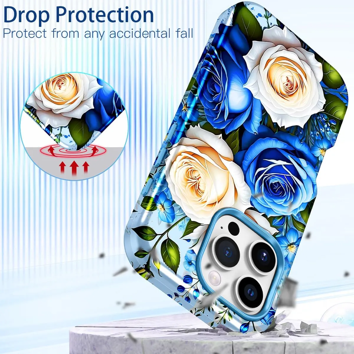 iPhone 16 Pro Case Heavy Duty Full Body Shockproof Protection 3 in 1 Hybrid Hard PC Soft Rubber Rugged Drop Protective Slim Women Phone Case