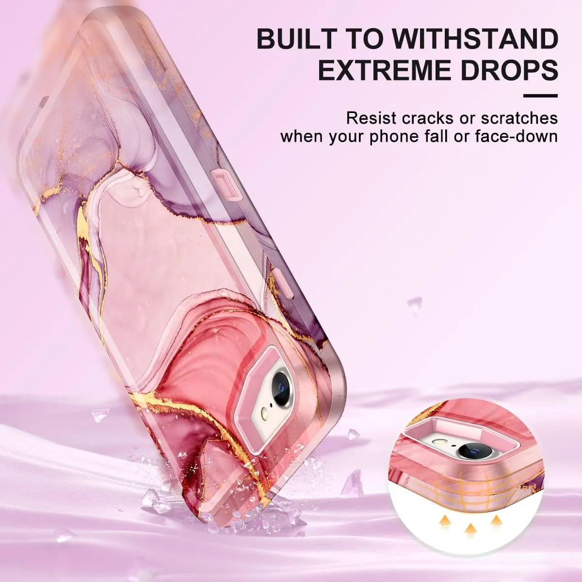 iPhone 16 Pro Case Heavy Duty Full Body Shockproof Protection 3 in 1 Hybrid Hard PC Soft Rubber Rugged Drop Protective Slim Women Phone Case