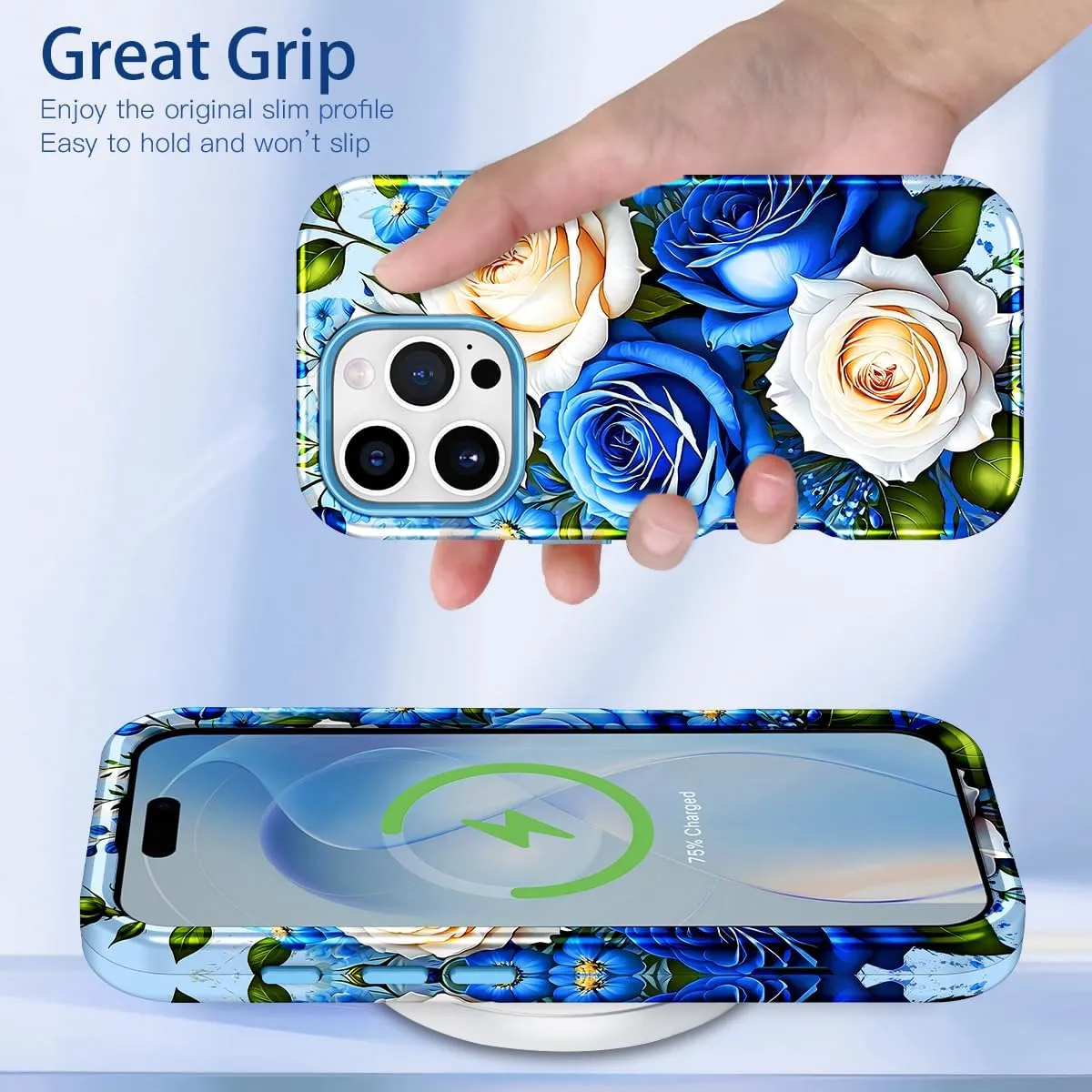 iPhone 16 Pro Case Heavy Duty Full Body Shockproof Protection 3 in 1 Hybrid Hard PC Soft Rubber Rugged Drop Protective Slim Women Phone Case