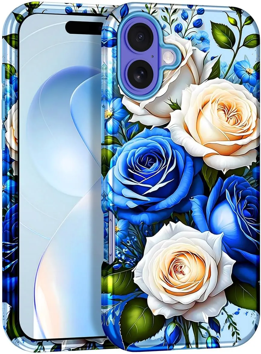 iPhone 16 Pro Case Heavy Duty Full Body Shockproof Protection 3 in 1 Hybrid Hard PC Soft Rubber Rugged Drop Protective Slim Women Phone Case