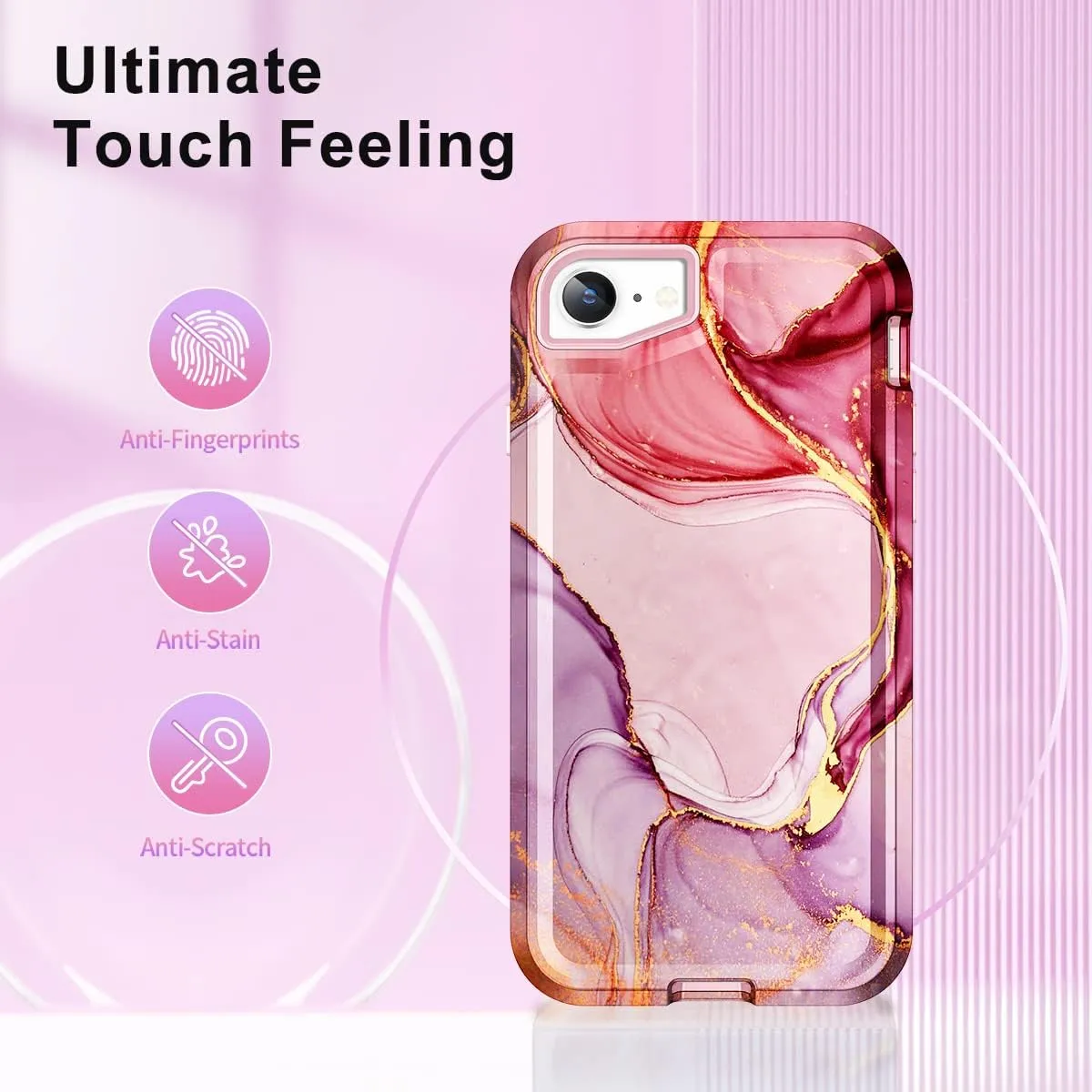 iPhone 16 Pro Case Heavy Duty Full Body Shockproof Protection 3 in 1 Hybrid Hard PC Soft Rubber Rugged Drop Protective Slim Women Phone Case