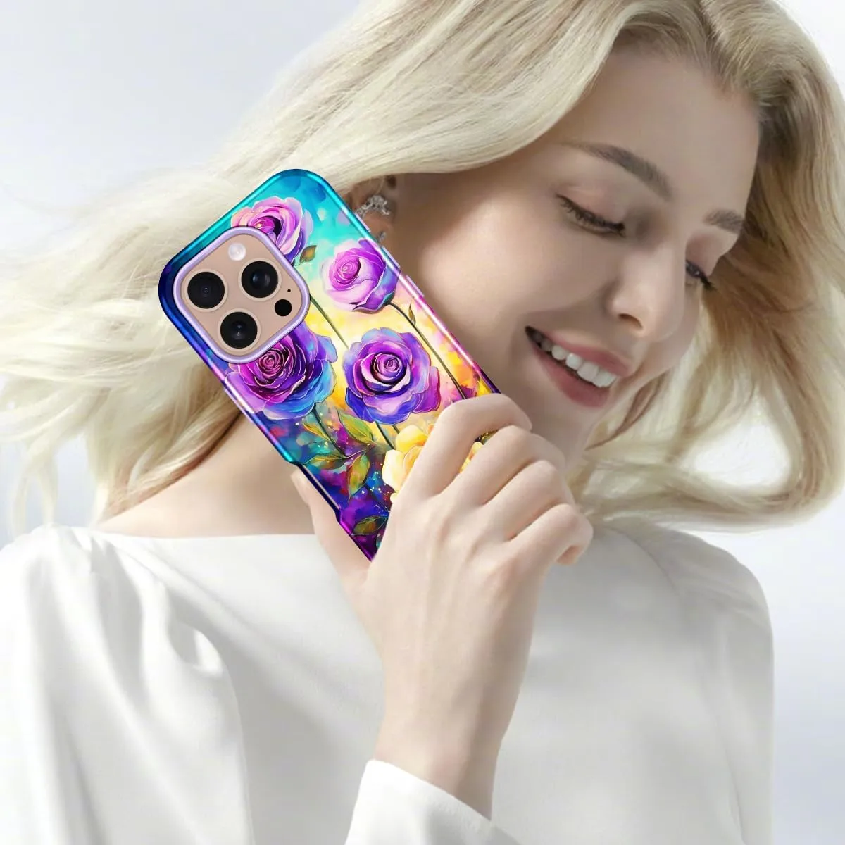 iPhone 16 Pro Case Heavy Duty Full Body Shockproof Protection 3 in 1 Hybrid Hard PC Soft Rubber Rugged Drop Protective Slim Women Phone Case