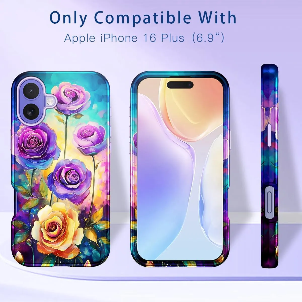 iPhone 16 Pro Case Heavy Duty Full Body Shockproof Protection 3 in 1 Hybrid Hard PC Soft Rubber Rugged Drop Protective Slim Women Phone Case