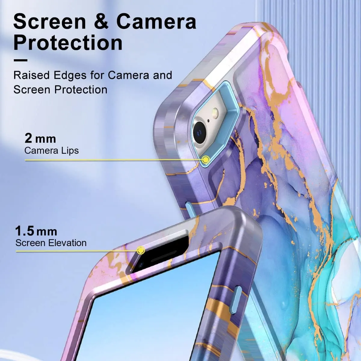 iPhone 16 Pro Case Heavy Duty Full Body Shockproof Protection 3 in 1 Hybrid Hard PC Soft Rubber Rugged Drop Protective Slim Women Phone Case