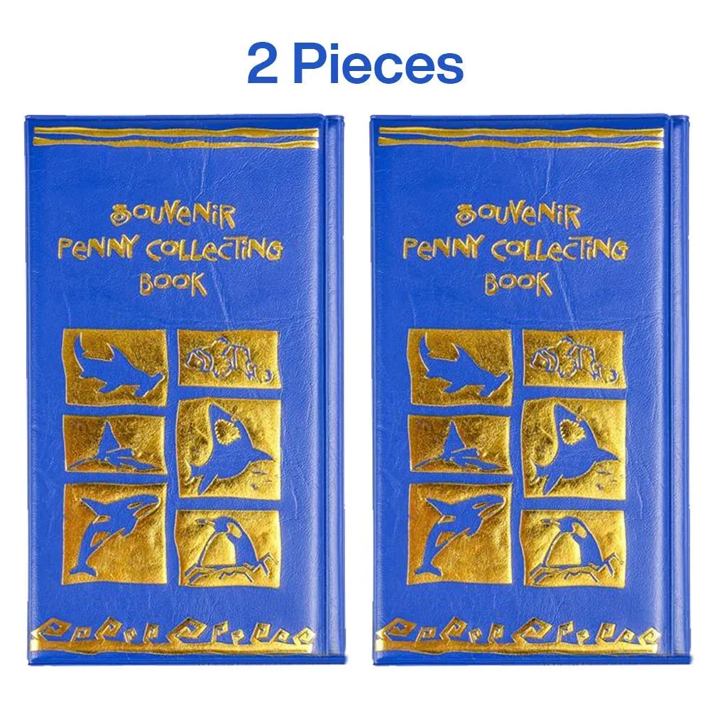 Kicko Penny Souvenir Book Holders - 2 Pack - 72 Pennies - 3.5 x 6 Inches - Ocean Themed