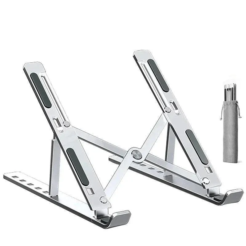Laptop Stand, Adjustable Height, Durable Aluminum, Anti-Slip, Portable, Enhanced Airflow, Perfect for Various Workspaces