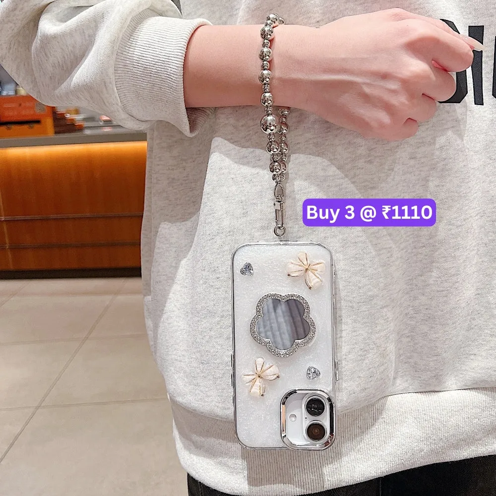Mirror Rubber Gel TPU (Soft) Phone Case with Bracelet - iPhone 14 Plus