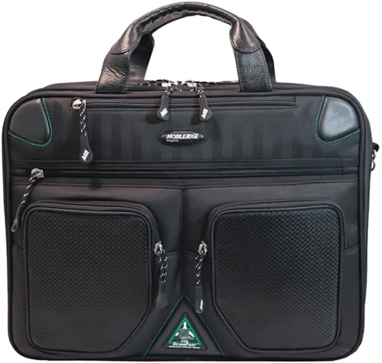Mobile Edge ScanFast Checkpoint and Eco Friendly Laptop Briefcase 16 Inch PC, 17 Inch Mac for Men, Women, Business Travel, Student, Black MESFBC2.0