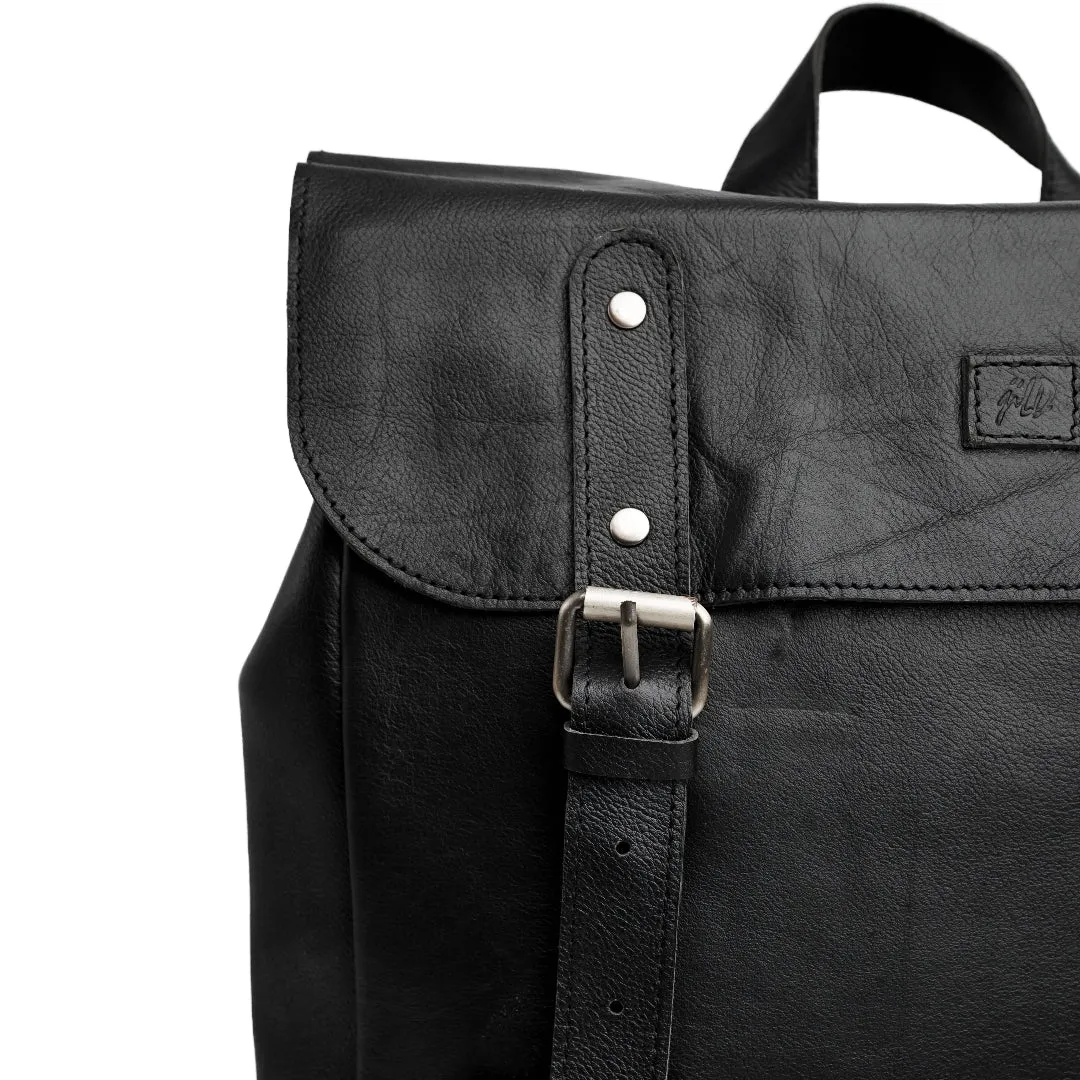Nomad Vintage Leather Backpack- Black