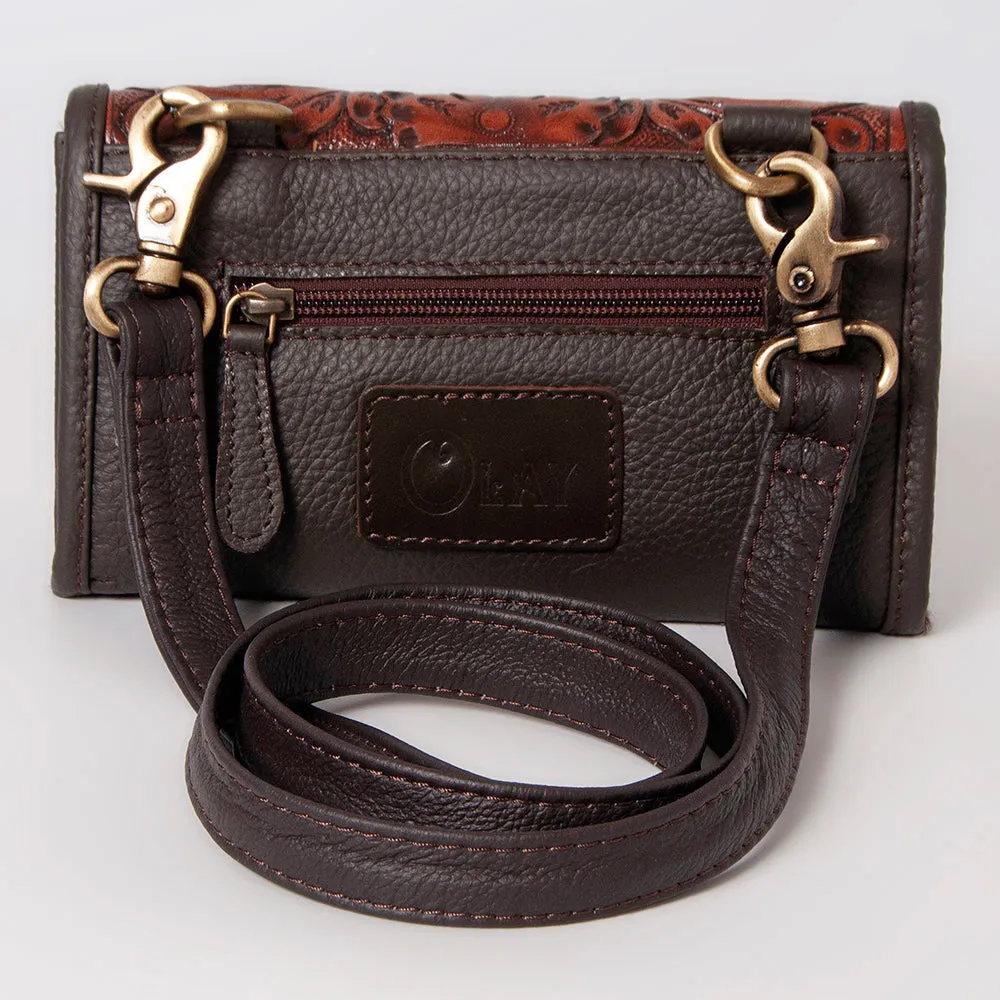 Ohlay Bags KBK107 Clutch Hand Tooled Hair-On Genuine Leather Women Bag Western Handbag Purse
